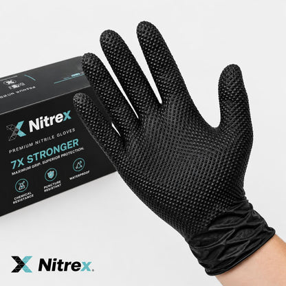 Nitrex Pro® Heavy Duty Diamond Textured Nitrile Gloves — 100 Pack